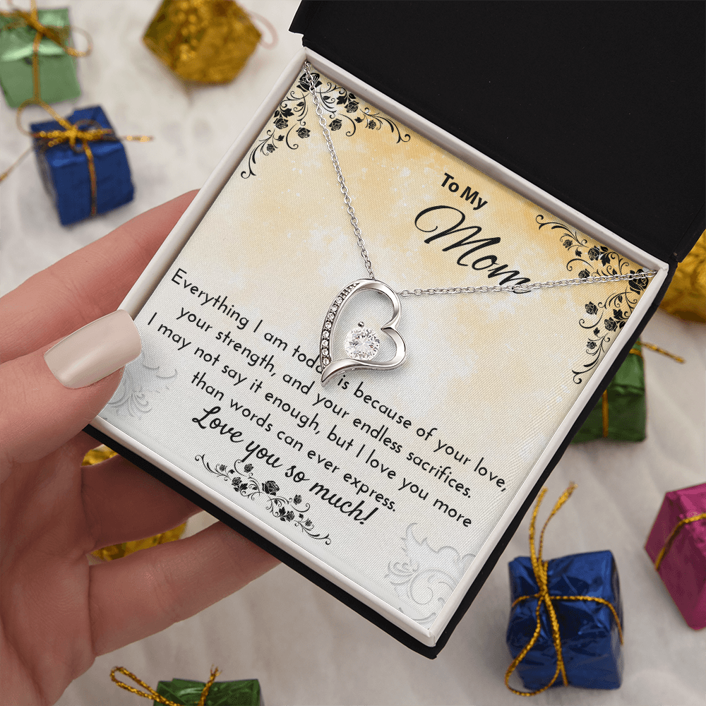 Emotional Necklace Gift for Mom – Heartfelt Jewelry Keepsake with Message Card