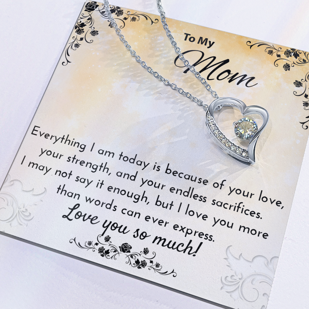 Emotional Necklace Gift for Mom – Heartfelt Jewelry Keepsake with Message Card