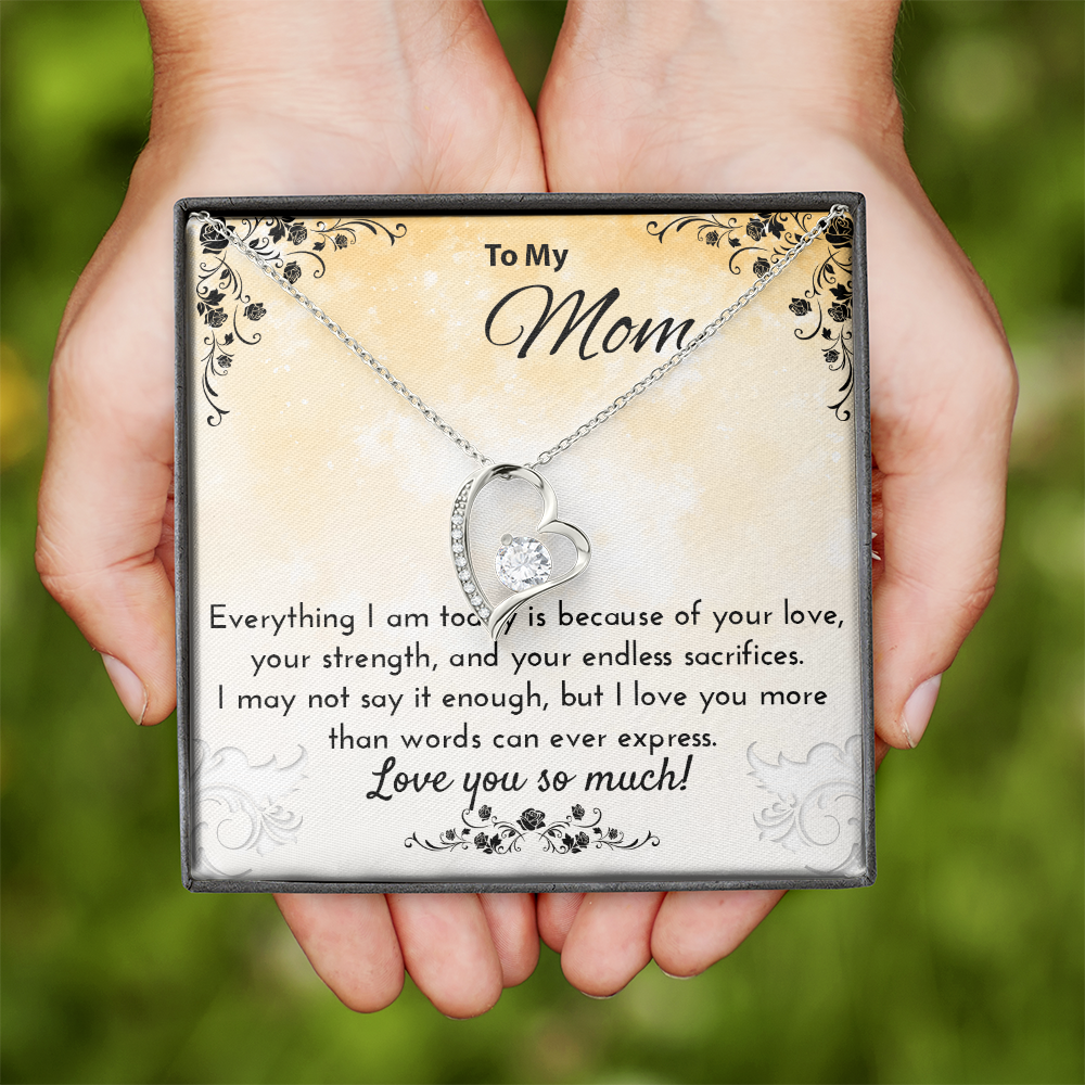 Emotional Necklace Gift for Mom – Heartfelt Jewelry Keepsake with Message Card