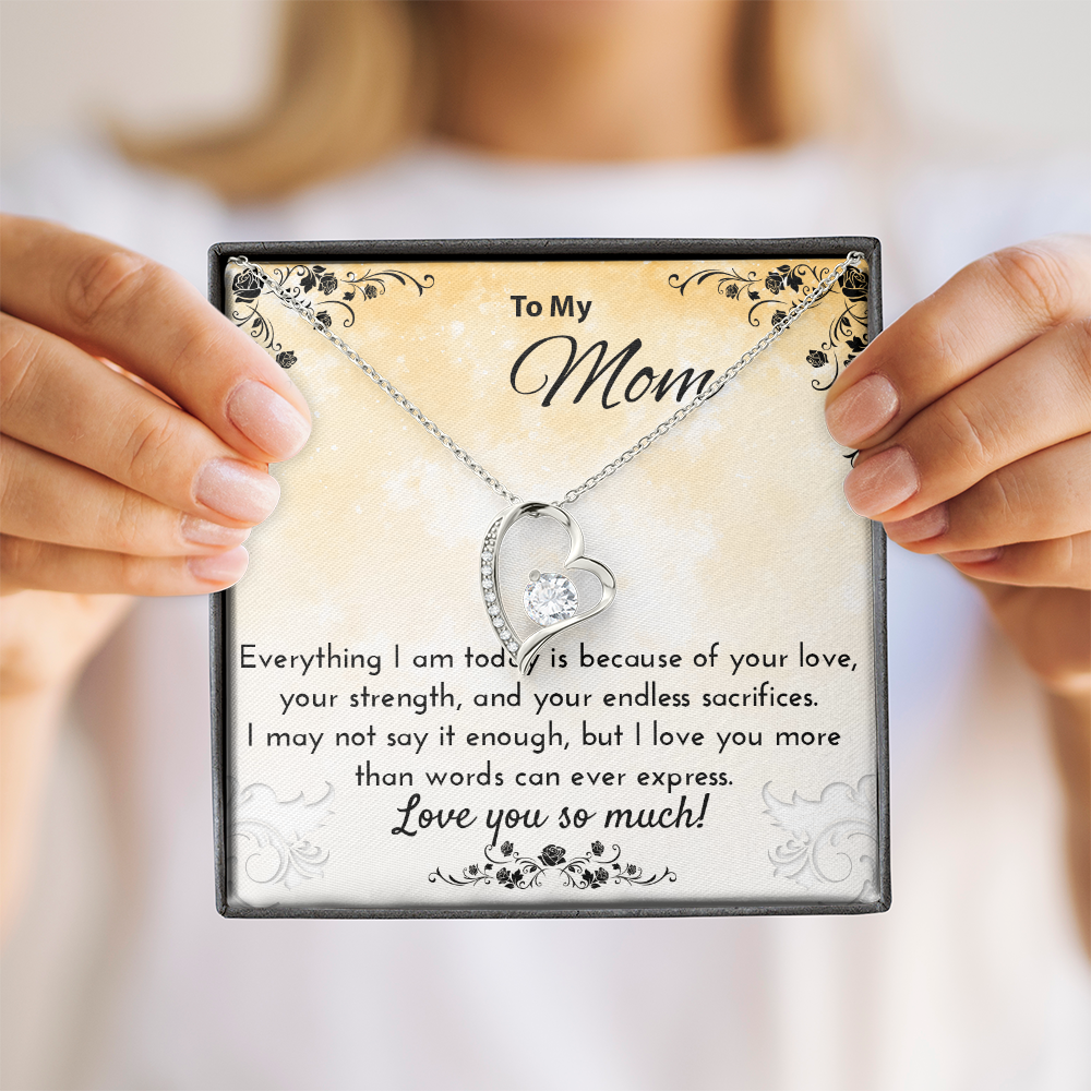 Emotional Necklace Gift for Mom – Heartfelt Jewelry Keepsake with Message Card