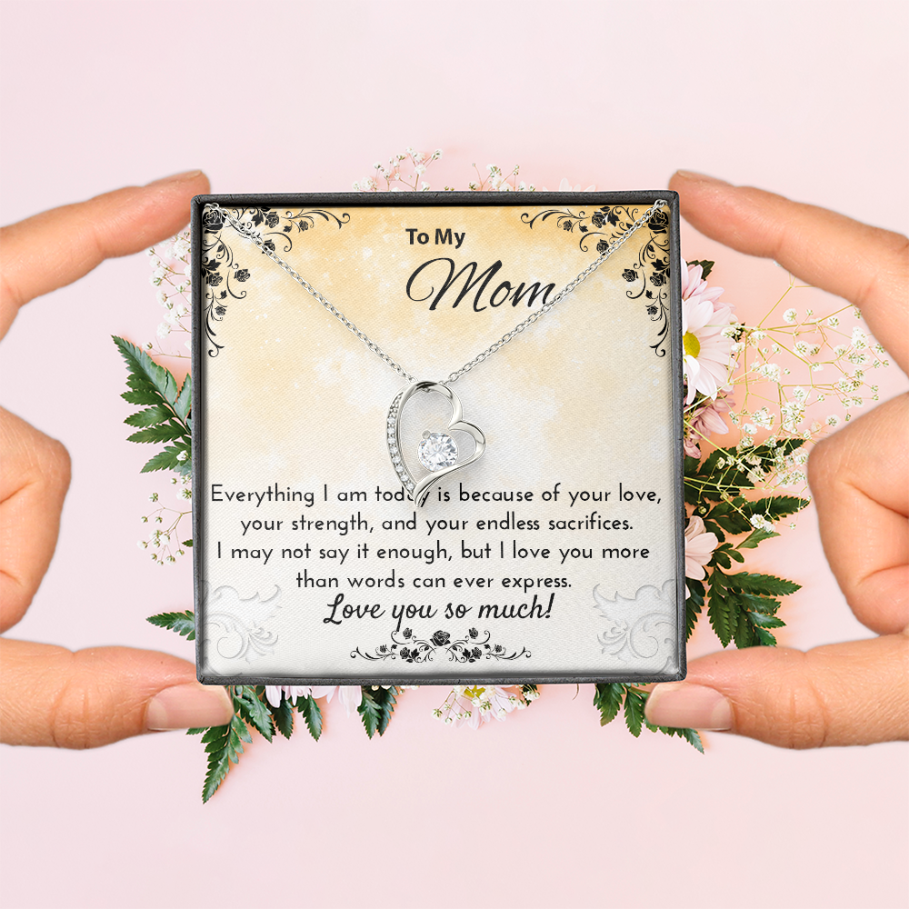 Emotional Necklace Gift for Mom – Heartfelt Jewelry Keepsake with Message Card