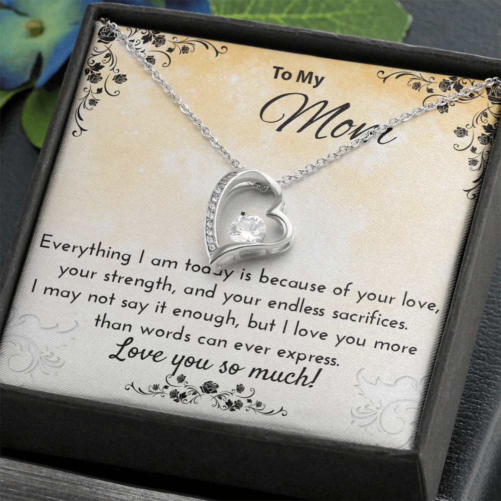 Emotional Necklace Gift for Mom – Heartfelt Jewelry Keepsake with Message Card