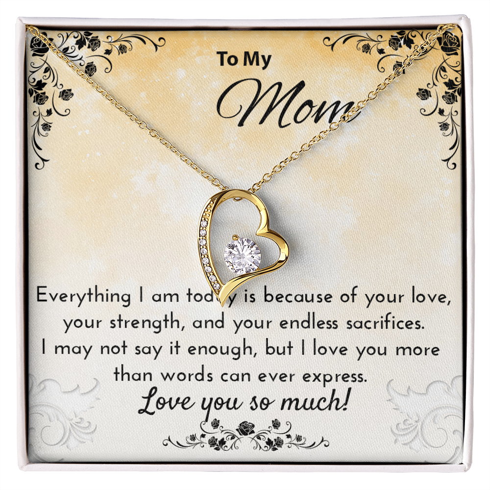 Emotional Necklace Gift for Mom – Heartfelt Jewelry Keepsake with Message Card