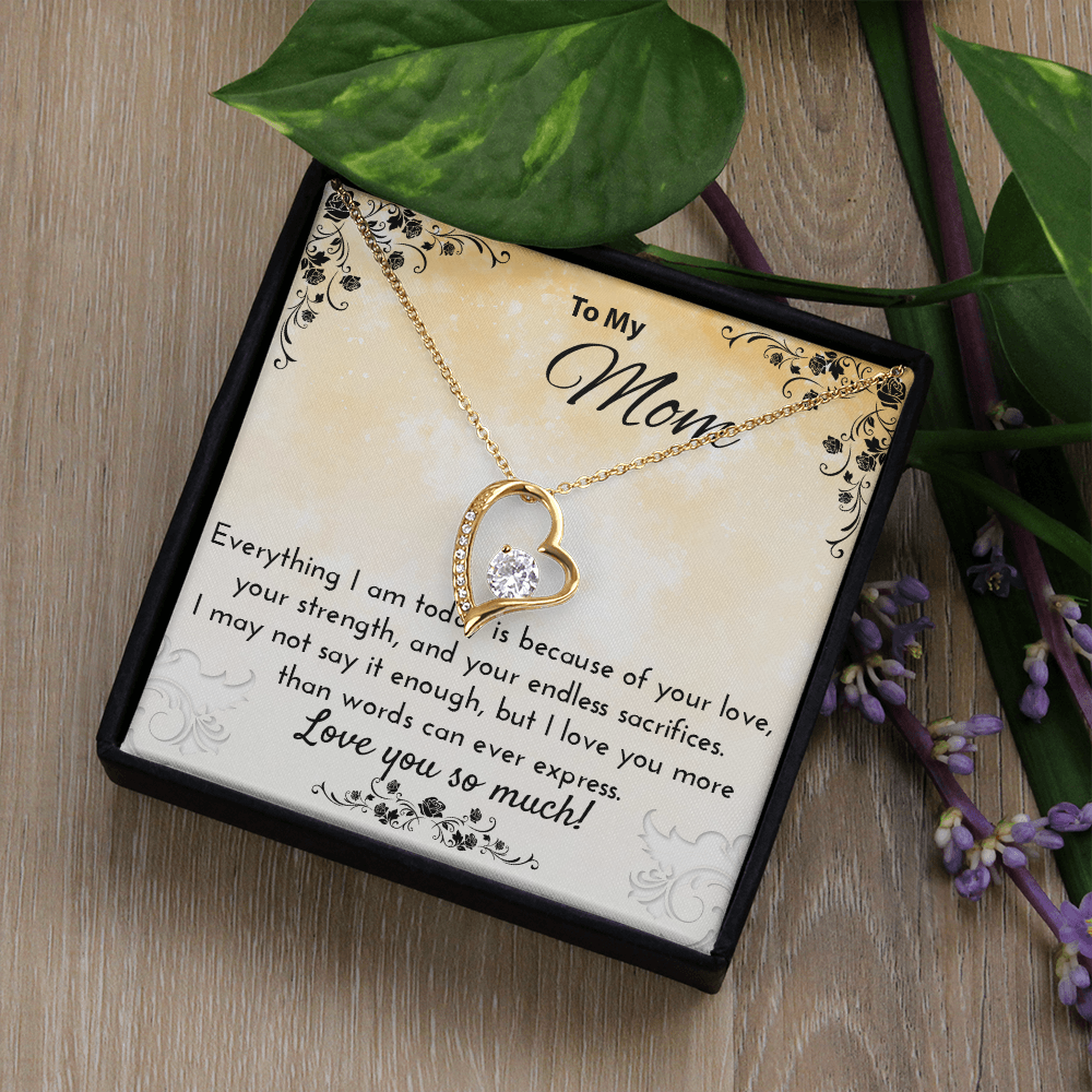Emotional Necklace Gift for Mom – Heartfelt Jewelry Keepsake with Message Card