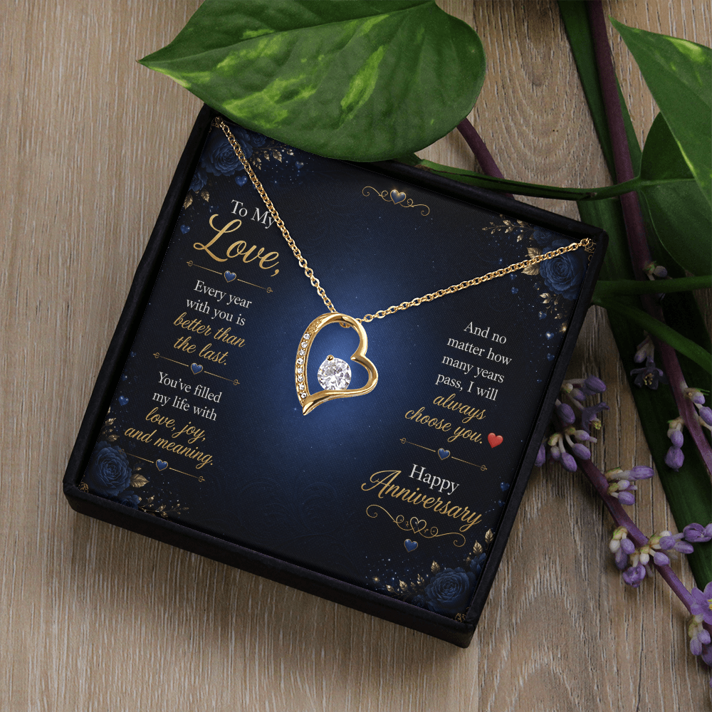 To My Love – “I Will Always Choose You” Anniversary Necklace Gift