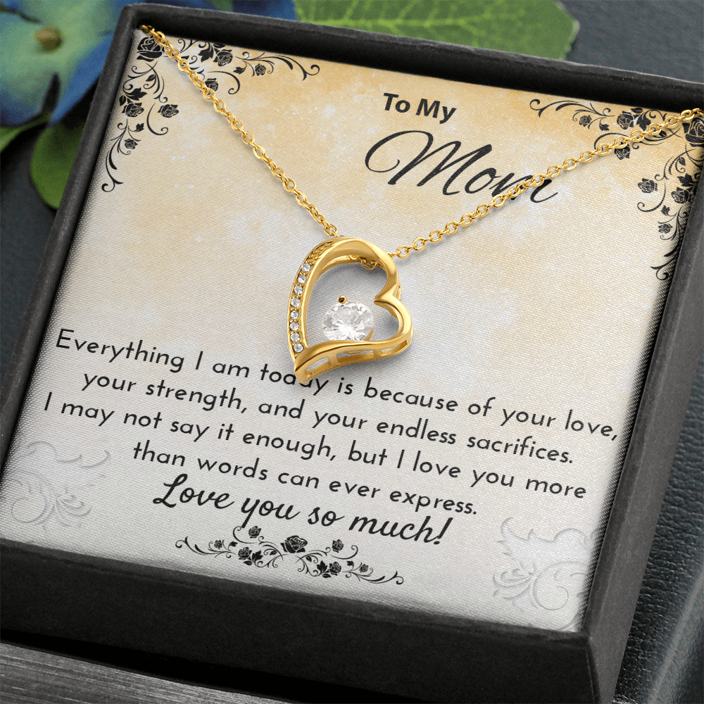 Emotional Necklace Gift for Mom – Heartfelt Jewelry Keepsake with Message Card