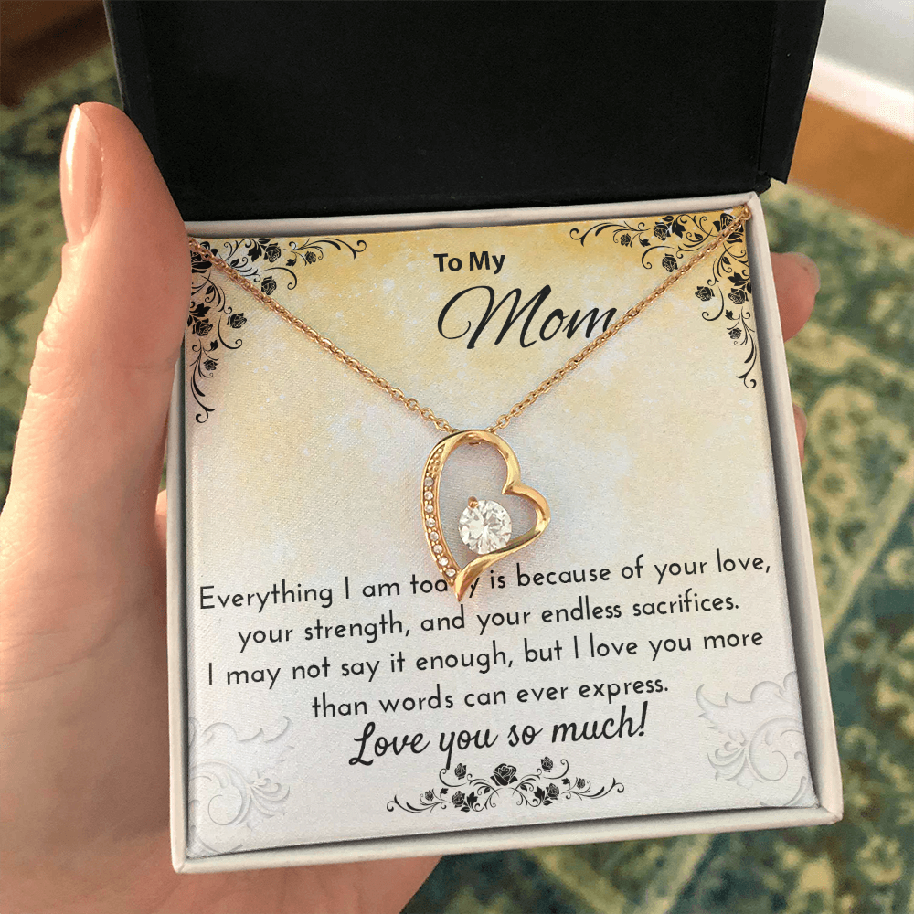 Emotional Necklace Gift for Mom – Heartfelt Jewelry Keepsake with Message Card